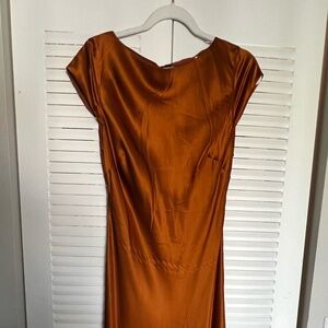 Reformation Burnt Orange Silk Dress
